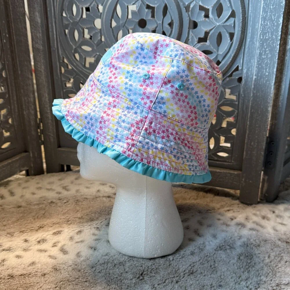 UV Skinz reversible bucket hat girls 4T rainbow stars unicorn beach outdoor play